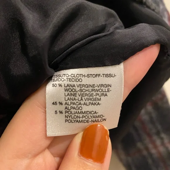 ⛔SOLD⛔ MaxMara Wool Alpaca Plaid Peacoat - Picture 3 of 4